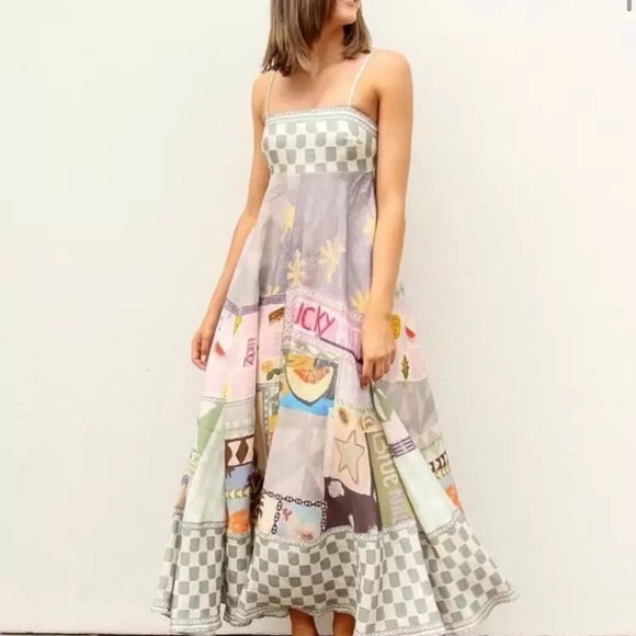 EmmaLee Runway Patchwork Maxi Sun Dress, Couture Lux Maxi Gown - Picture 10 of 16